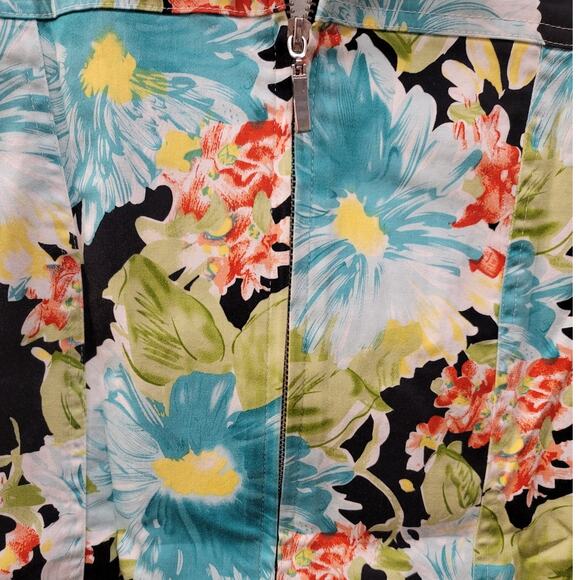 Erin London floral zip front abstract vintage jacket - Picture 6 of 9